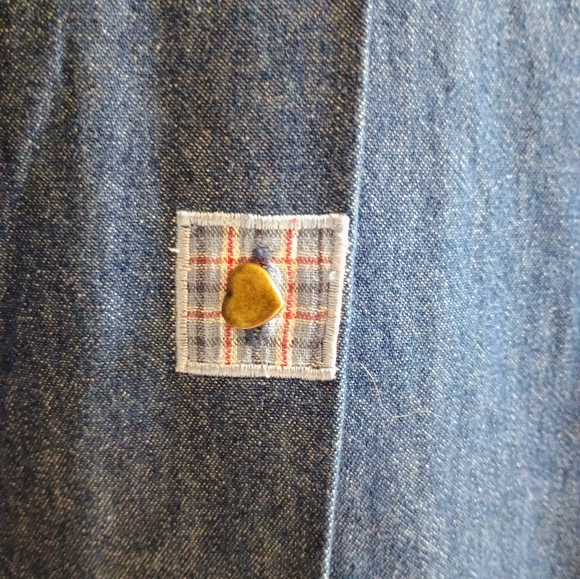 Vintage Koret City Blues Denim Shirt XL Patriotic Americana Appliqué Hearts... - Picture 10 of 16